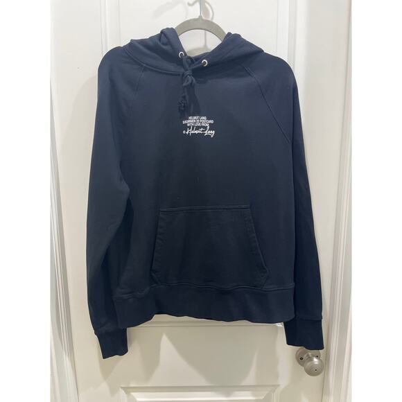 Helmut Lang Women's Helmut Lang Black Summer 2022 Postcard Hoodie Sz L - Picture 2 of 7